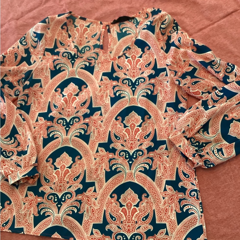 Peaches and Cream Bohemian Patterned Blouse